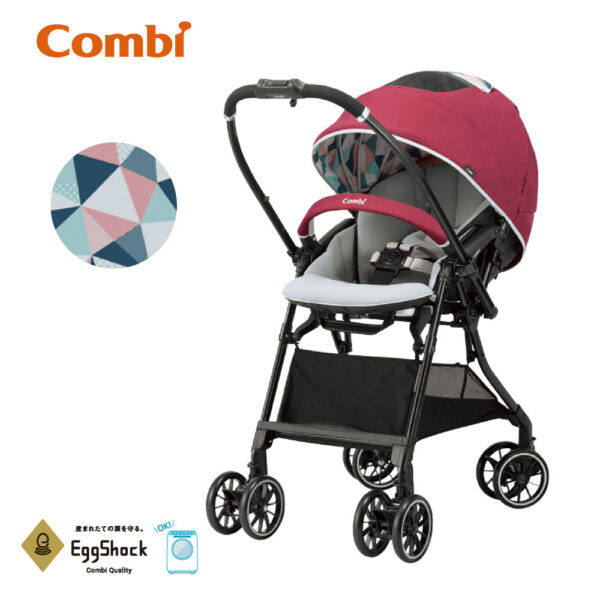 日本 Combi Sugocal Light 全自動四輪轉向手推車 紅色