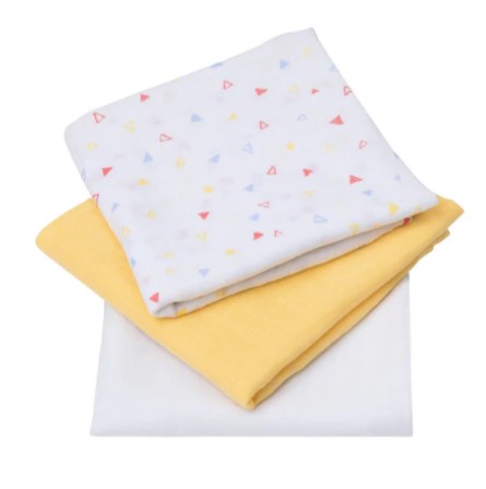 CLEVAMAMA 超柔軟透氣竹纖維包巾套裝3件裝 黃