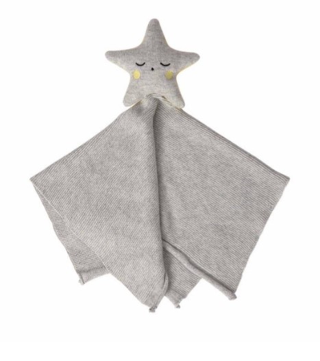CLEVAMAMA 有機棉嬰兒安撫巾 (星星灰色)