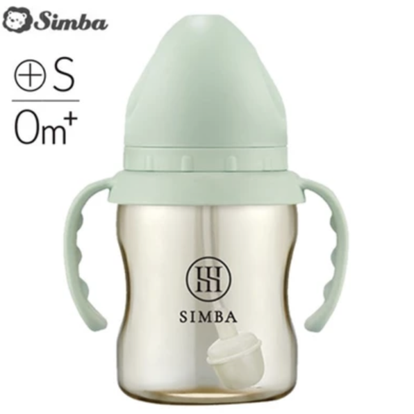 台灣小獅王 Simba 蘊蜜鉑金PPSU寬口奶瓶(連吸管把手)-200ml (綠沐)