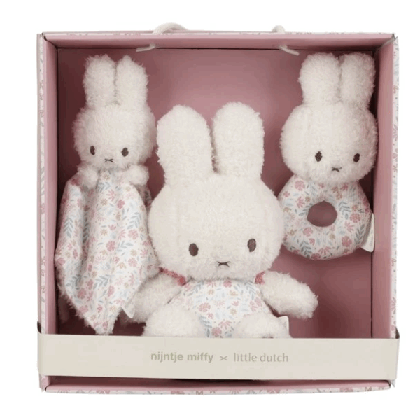 Tiamo 嬰兒布玩具禮盒3件套/ Miffy 幸運粉紅