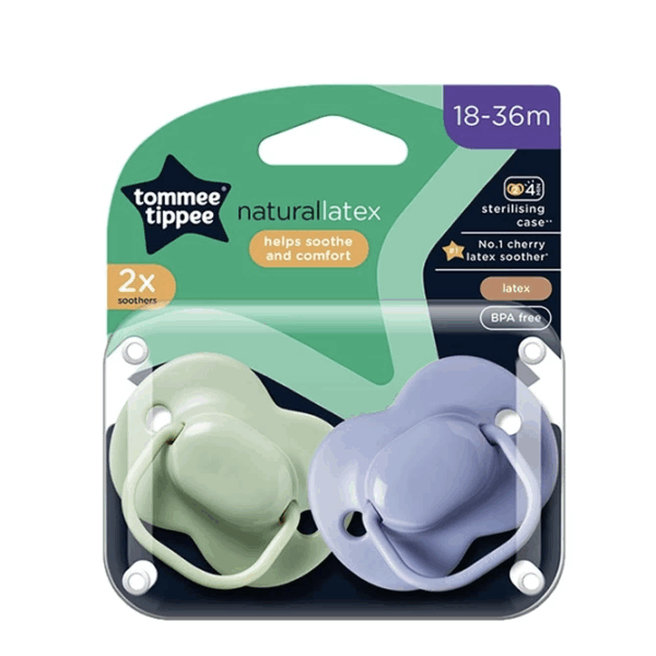 Tommee Tippee 天然乳膠安撫奶嘴(2個裝)-18-36M