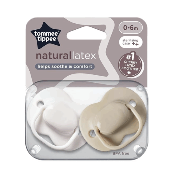 Tommee Tippee 天然乳膠安撫奶嘴(2個裝)-0-6M