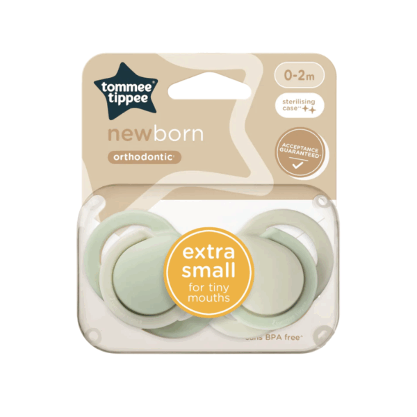 Tommee Tippee 0-2個月初生嬰兒安撫奶嘴(2個裝)-綠色