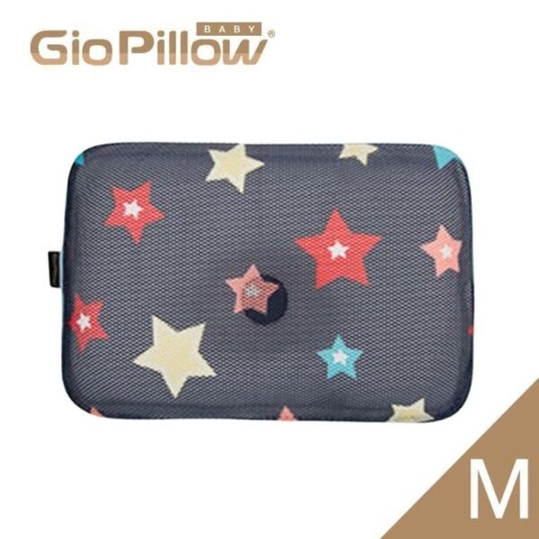 Gio Pillow 超透氣護頭型 嬰兒枕頭-M碼 (藍星)