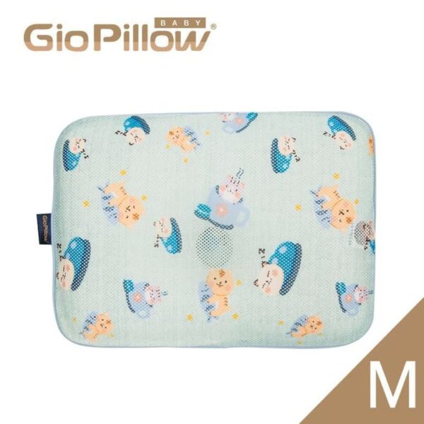 Gio Pillow 超透氣護頭型 嬰兒枕頭-M碼 (貓咪)