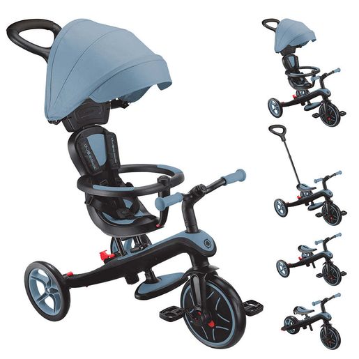 Globber Explorer Trike 4合1 三輪車 - BLUE (升級版車篷、車把及手把套) (10M - 5Y)