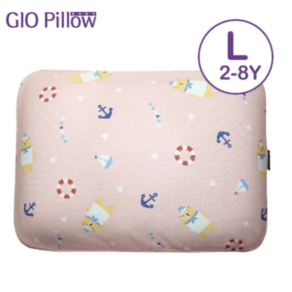 Gio Pillow 超透氣護頭型 嬰兒枕頭-L碼 (水手熊粉)