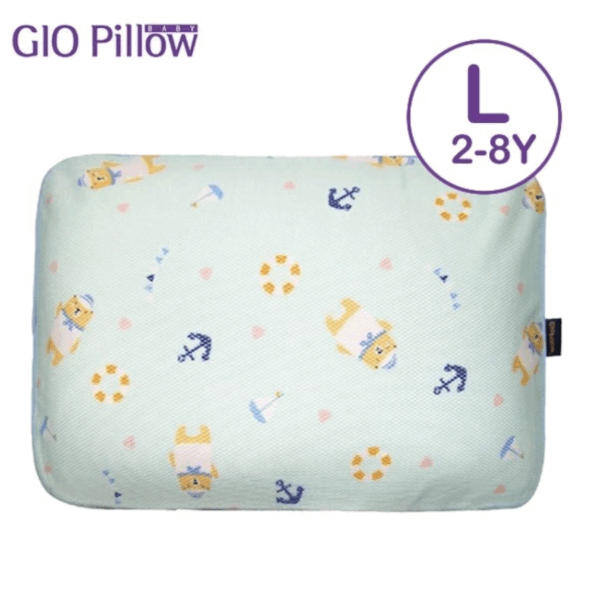 Gio Pillow 超透氣護頭型 嬰兒枕頭-L碼 (水手熊藍)