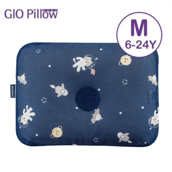 Gio Pillow 超透氣護頭型 嬰兒枕頭-M碼 (阿姆斯貓)