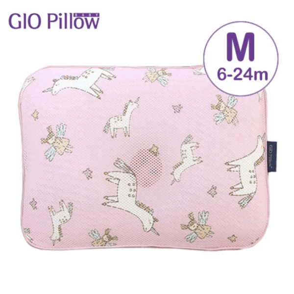 Gio Pillow 超透氣護頭型 嬰兒枕頭-M碼 (獨角獸)