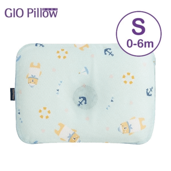 Gio Pillow 超透氣護頭型 嬰兒枕頭-S碼 (水手熊藍)