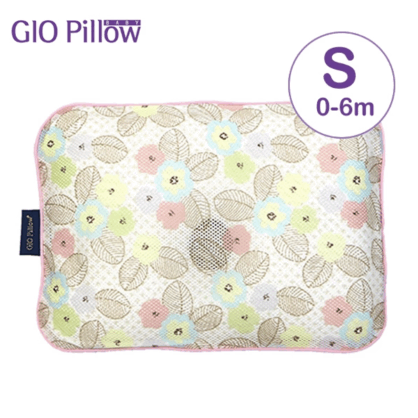 Gio Pillow 超透氣護頭型 嬰兒枕頭-S碼 (粉漾花朵)