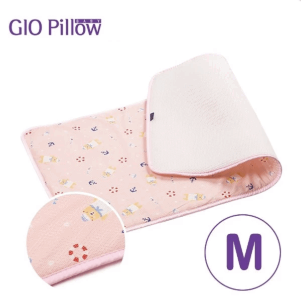 Gio 二合一有機棉超透氣排汗床墊-M碼 60x120cm (水手熊粉)