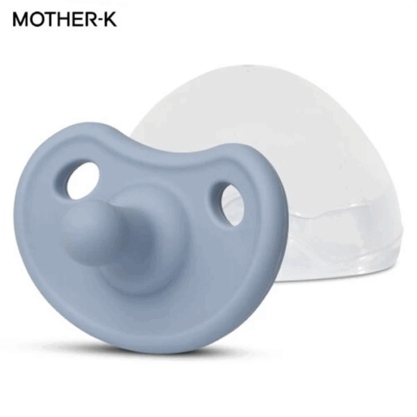 Mother-K 全矽膠安撫奶嘴(附收納盒)/ 0M+ (沁藍）