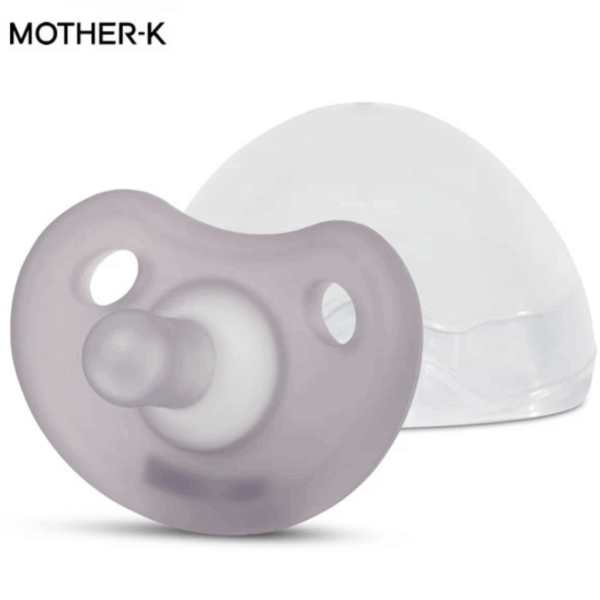Mother-K 全矽膠安撫奶嘴(附收納盒)/ 0M+ (漾紫）