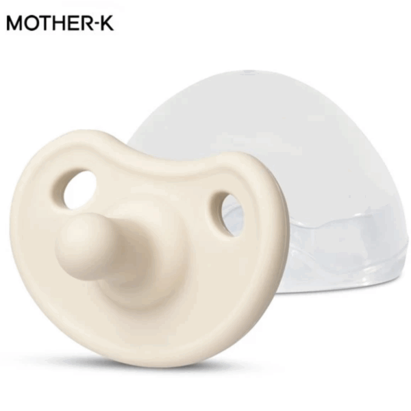 Mother-K 全矽膠安撫奶嘴(附收納盒)/ 0M+ (奶白）