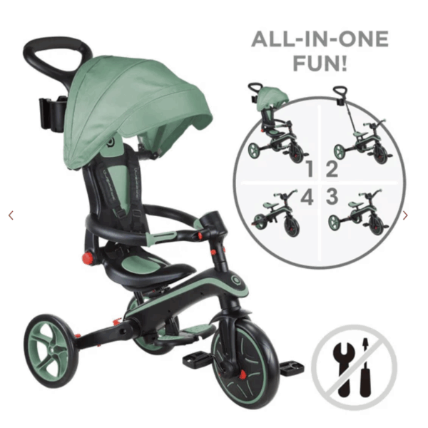 Globber Explorer Trike 可摺疊 4合1 三輪車 - Olive (10M - 5Y)
