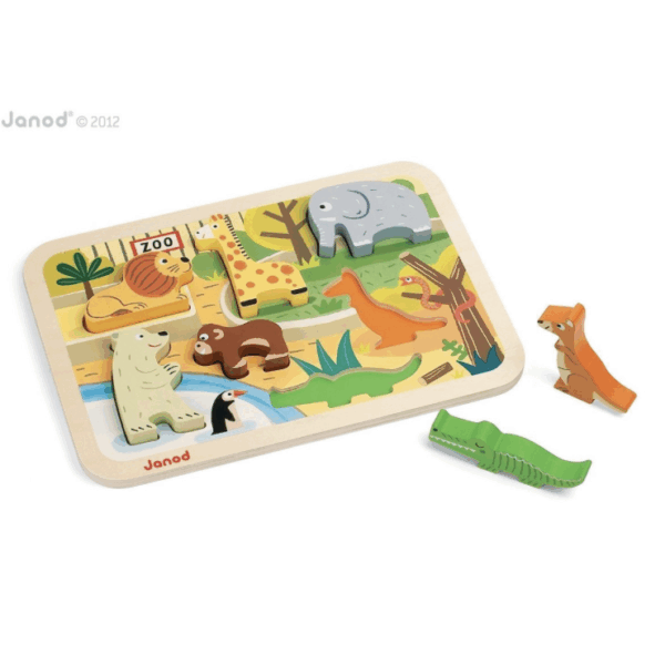 Janod-幼兒木製拼圖 - 動物園 - 幼稚園熱門面試玩具