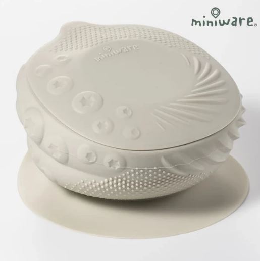 美國Miniware 五感寶貝鉑金矽膠碗 (杏仁奶油)