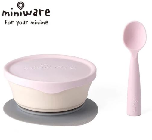 美國Miniware 天然聚乳酸 My First! 寶寶加固入門必備 4件套裝-棉花糖