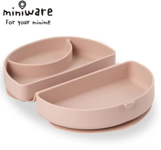 美國Miniware 摺疊矽膠餐盒-粉紅鹽