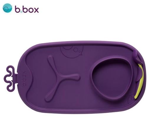 澳洲b.box roll + go 隨行矽膠餐墊連餵食匙/ 紫色