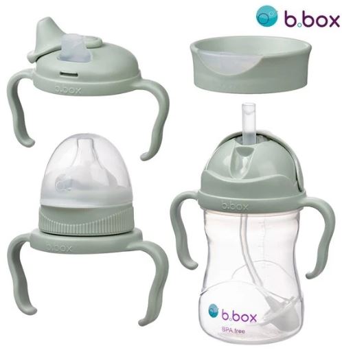 澳洲b.box 全階段奶瓶學飲杯套裝/ 鼠尾草