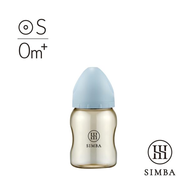 Simba 蘊蜜鉑金PPSU寬口防脹氣奶瓶 200ml (圓孔S奶嘴) - 晨藍