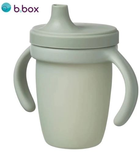 澳洲b.box 矽膠鴨嘴學飲杯/ 鼠尾草 240ml