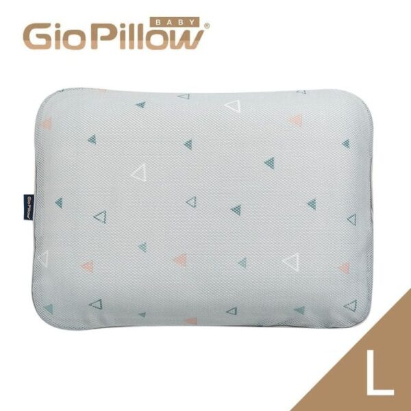 Gio Pillow 超透氣護頭型 嬰兒枕頭-L碼 (三角灰綠色)