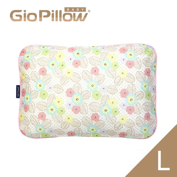 Gio Pillow 超透氣護頭型 嬰兒枕頭-L碼 (白花)