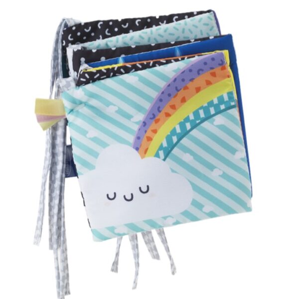 美國 infantino 雙面嬰兒布圖書 (嬰兒床適用) 柔軟折疊書 - 天氣