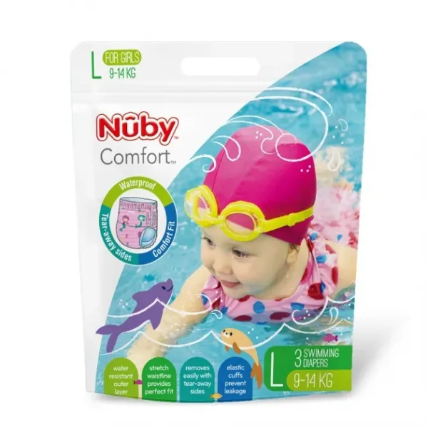 Nuby 女寶寶游泳紙尿褲 - L/3條