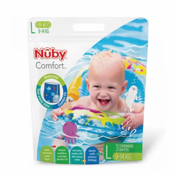 Nuby 男寶寶游泳紙尿褲 - L/3條