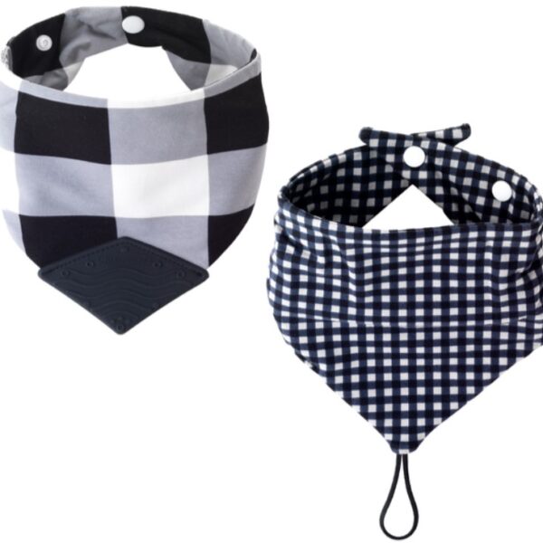 美國 infantino 三角圍巾 - 黑白格子 (1套2件)