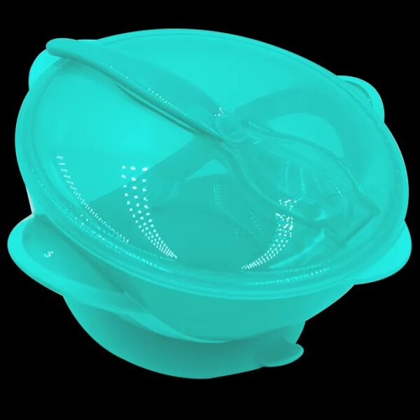 Nuby 便攜吸盤碗附食匙 綠色