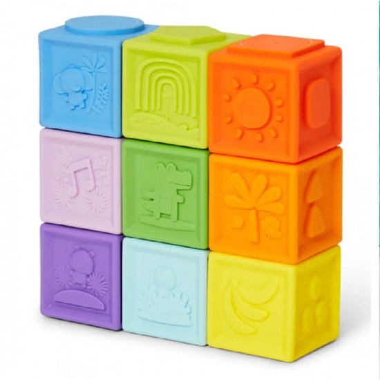 Bright Starts KaleidoCubes 疊疊扭扭軟積木-9件裝