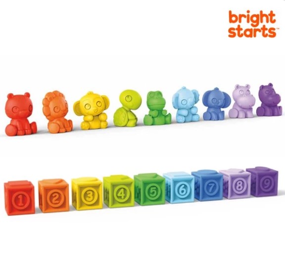 Bright Starts Cubes & Cuties 疊疊扭扭軟積木-18件裝