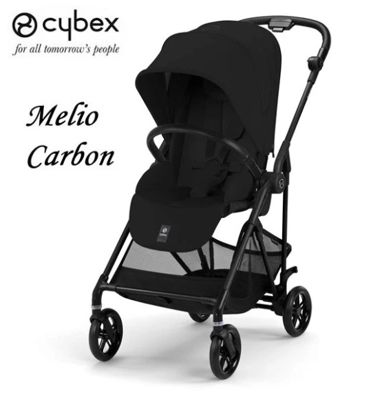 德國Cybex Melio Carbon 輕便型嬰兒手推車(碳纖維車架)-Magic Black