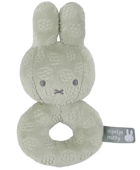 Tiamo 嬰兒布質搖鈴/ Miffy 花朵系列 綠色