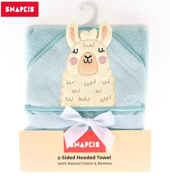Snapkis 2合1 浴巾連帽-羊駝