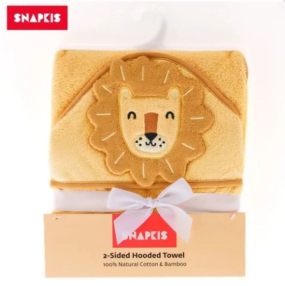 Snapkis 2合1 浴巾連帽-獅子