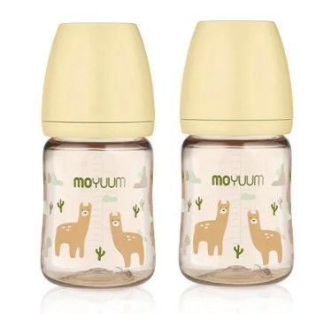 MOYUUM - PPSU 寬口防漲氣奶瓶170ml（黃色）X2件