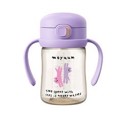 Moyuum - PPSU 防逆流彈蓋吸管杯170ml(粉紫)