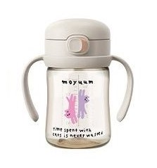 Moyuum - PPSU 防逆流彈蓋吸管杯170ml(灰白)