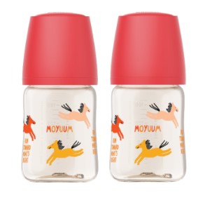Moyuum - PPSU 寬口防漲氣奶瓶170ml（快樂小馬-紅色 ) x2件