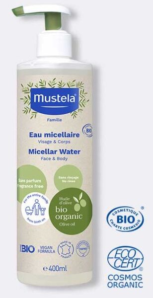 法國 Mustela 有機認證潔膚水 - 不用過水 (無香料) 400ml【香港原裝行貨】