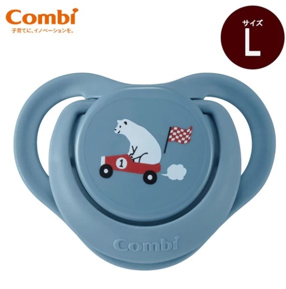 日本Combi 睡眠安撫奶嘴(連防塵蓋)-L碼 白熊
