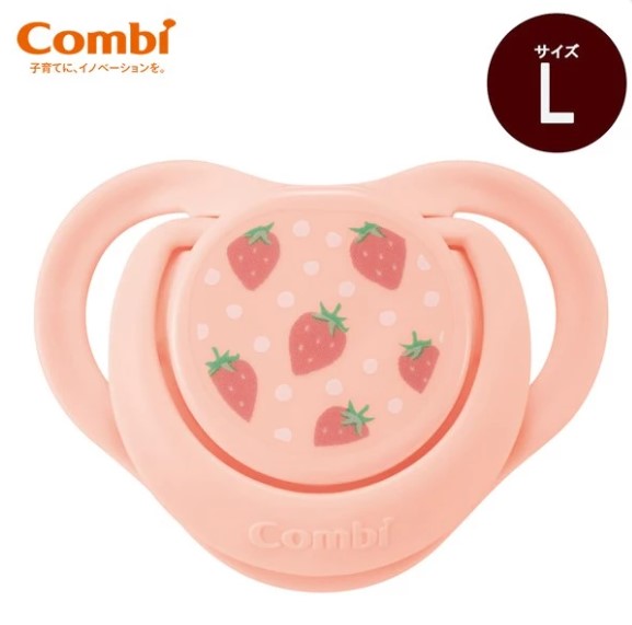 日本Combi 睡眠安撫奶嘴(連防塵蓋)-L碼 草莓